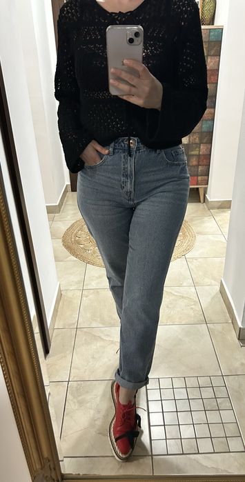 Blugi Sinsay, purtati o singura dată, mom fit.