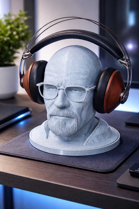 Suport Casti Bust Walter White–Breaking Bad  23 cm  Decor Gaming/Birou
