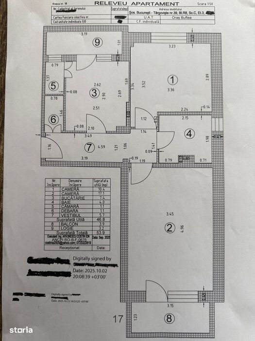 Ap 2 camere, decomandat, Centru, 2 balcoane