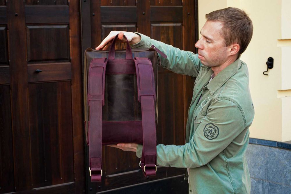 Rucsac din piele naturală. Rucsac pentru laptop. Leather Laptop backpack