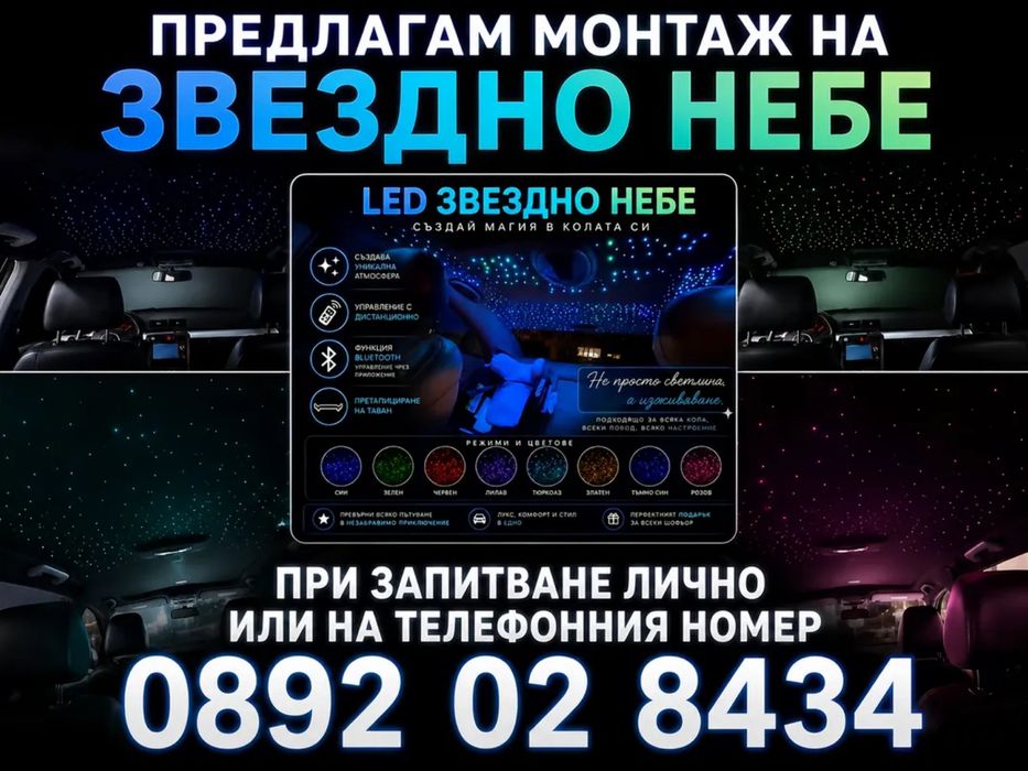 Монтаж на звездно небе  Амбиетно осветление и Претапициране на Тавани и Колонки