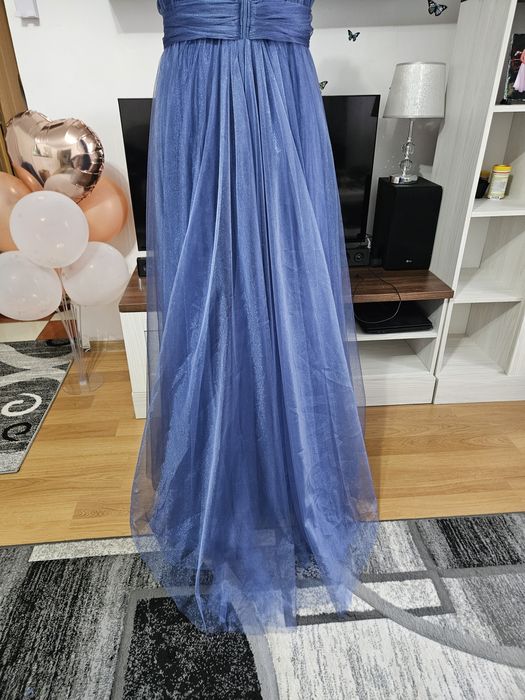 Rochie albastra din tull voal