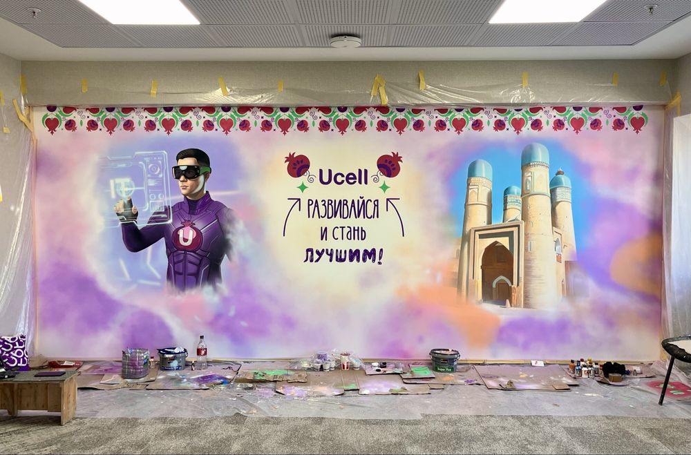 Rassom. Художник. Роспись стен. Devorga rasm chizish