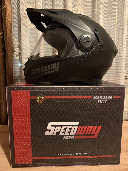 Casca motocross Lion, negru mat, mărime L