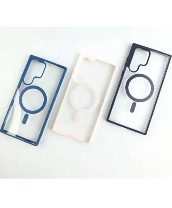 Samsung S22/S23/S24/S25 ULTRA Husa Magsafe TPU Transparent Margine Col