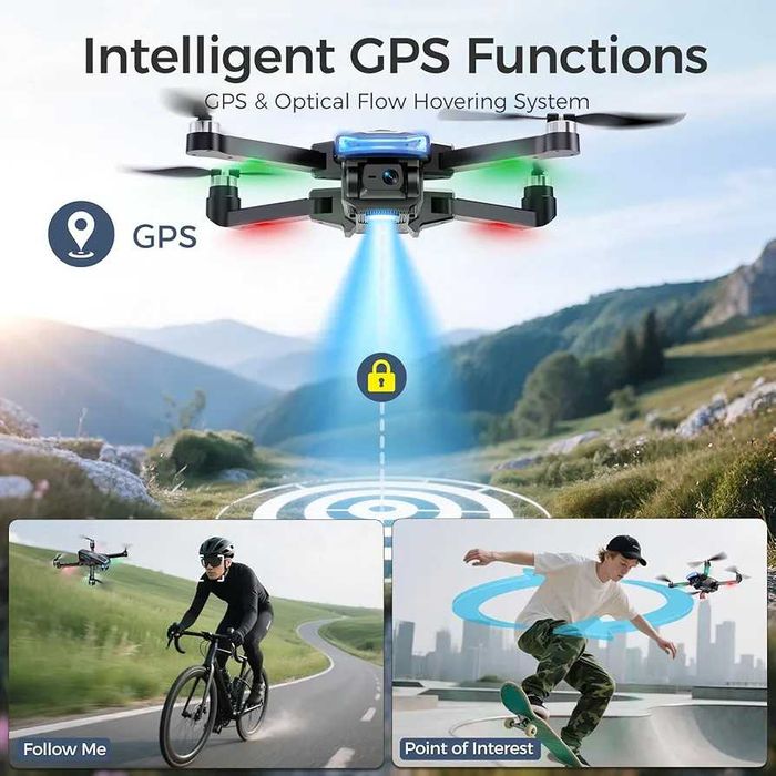 GPS Дрон G10 с UHD 4K Камера EIS 4.5 Инча 2K Безчетков 45 Мин Полет