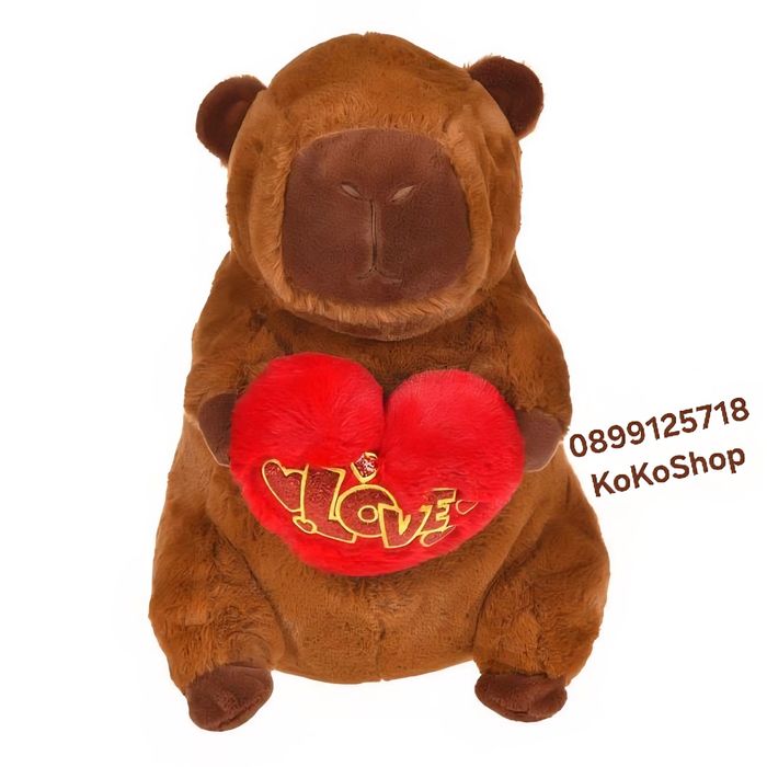 Плюшена капибара със сърце-40 см.