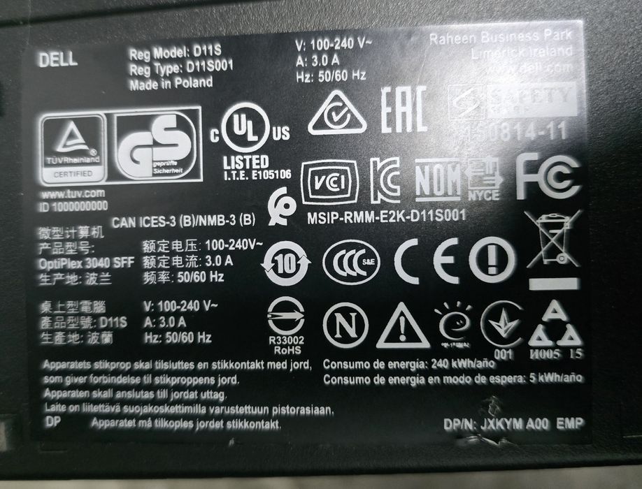 Desktop Dell Optiplex 3040  I5 8G 240 ssd