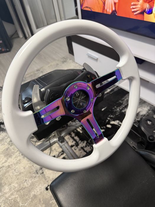 Playseat scaun racing + volan și pedale + schimbator custom