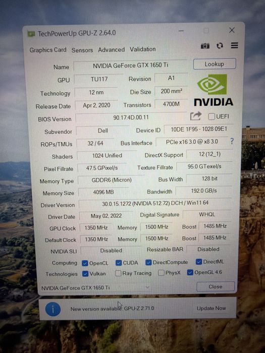Laptop Gaming Dell G3 3500 i5 10gen 16g 512g nvme GTX1650Ti 15FHD