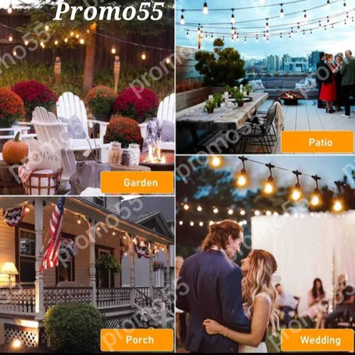 Светлинна верига от 10м. 20Бр Енергоспестяващи лед крушки за декорация