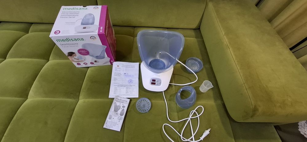 Сауна за лице Medisana DS 400, LED дисплей, Арома терапия, Таймер, 130W, Бял