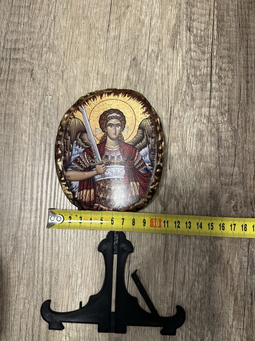 Icoană Sfântul Arhanghel Mihail pe lemn, dimensiune 10 cm - noua su sfintita