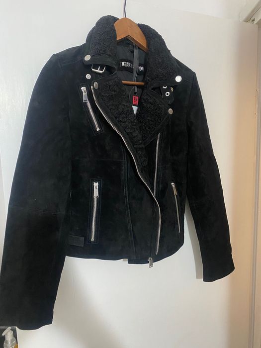 Geaca biker din piele întoarsă Preț Fix!