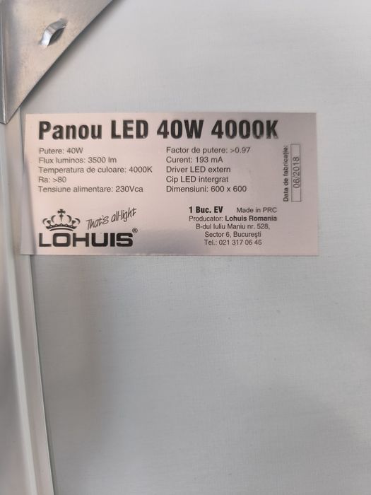 Aplica led Lohuis 40W 4000K !