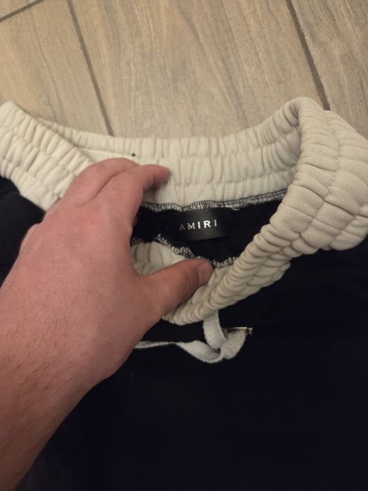 Pantaloni amiri negri cu fermoar