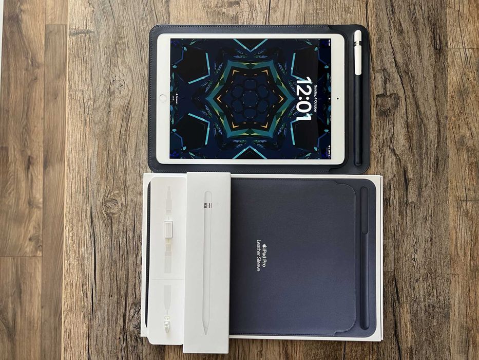 Apple iPad Pro 10.5 512GB Wi-Fi + 4G LTE Silver | Apple Pencil | Apple Leather Sleeve | 98% батерия