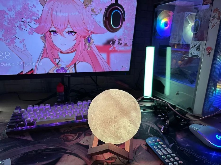 Светильник ночник луна с пультом