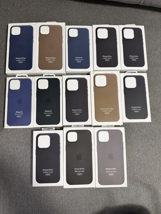 Huse Apple Originale Piele/Silcon Magsafe cu cerc