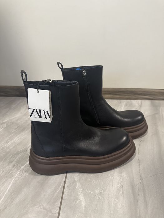 Кожени Ботуши Zara Естествена Кожа
