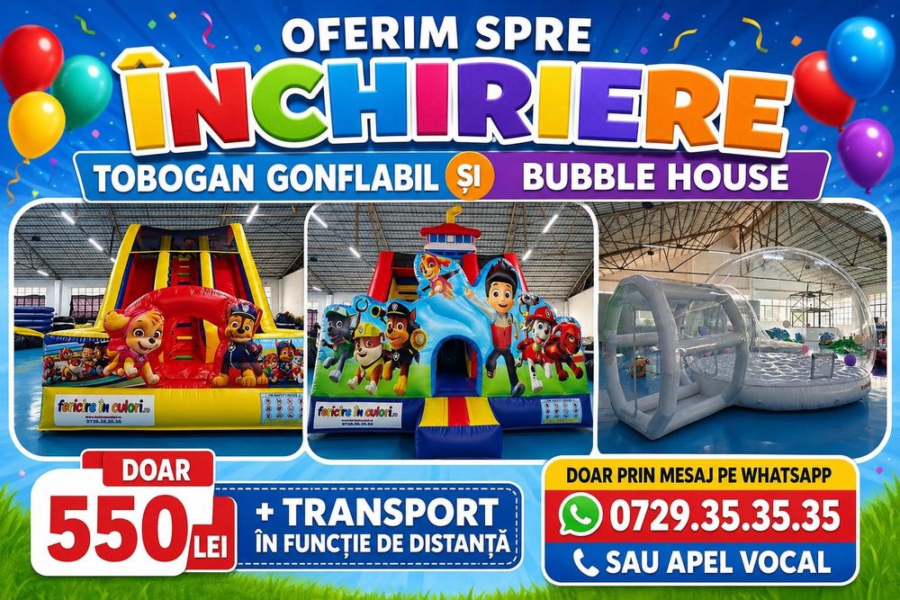 Tobogane gonflabile și bubble house