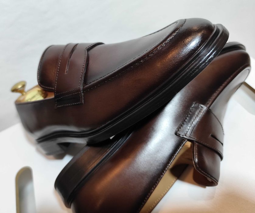 Pantofi loafer 42 42.5 penny ZARA NOI piele naturala moale maro