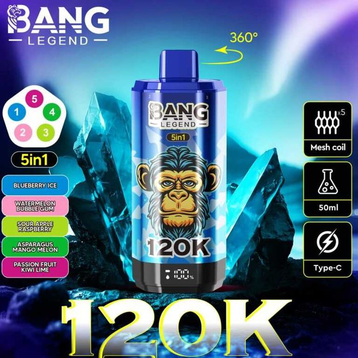 Vape Bang Legend 120.000 Puffs, 5 arome diferite in 1