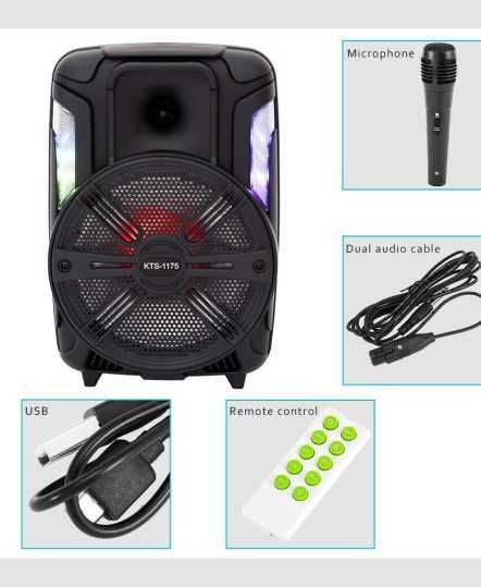 Модел KTS 1175 караоке активна колона с bluetooth,usb,микрофон