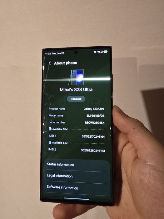S23 Ultra 12GB ram 256GB stocare