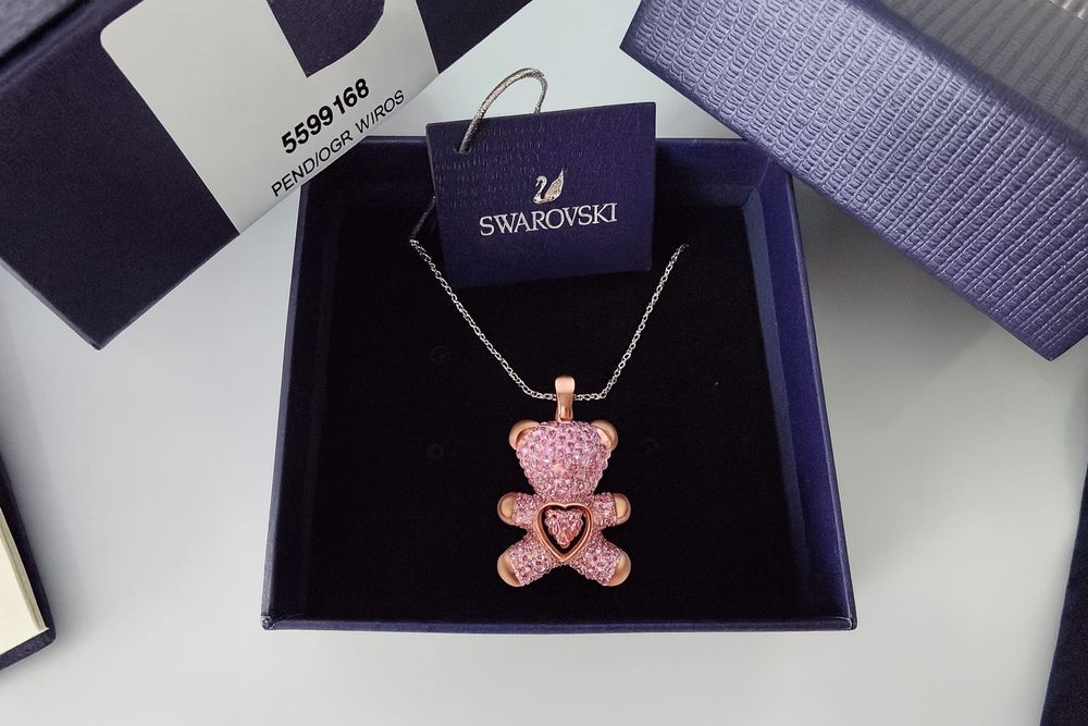 Pandantiv Teddy
Perlă de cristal, Urs, Roz, Placat cu nuanță