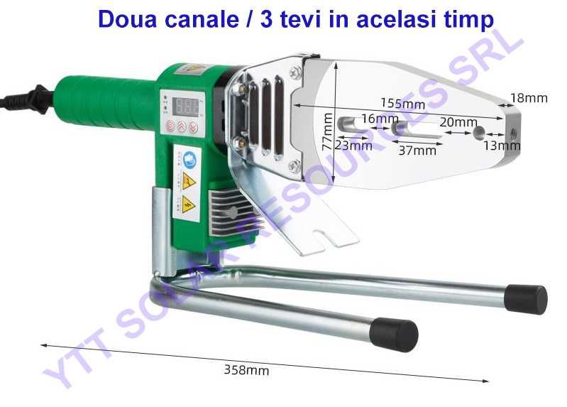 Plita lipit PPR 2000W, 400C, 6 capete 20-63, afisaj electronic
