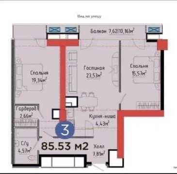 ЖК NRG U Tower 3ком, 85м2, Премиум, Шайхантухур, Центр, Дружба