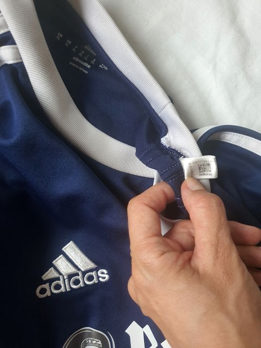 Tricou Adidas Climalite original L-XL navy fotbal Bitburger nr. 15 nou premium
