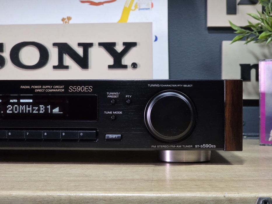 Radio tuner SONY ST-S590ES, hifi stereo rds , laterale lemn, seria es