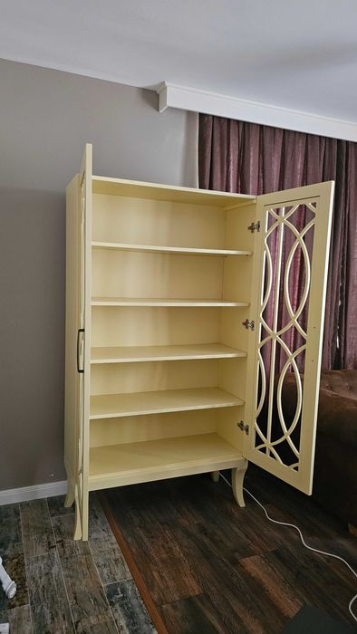 Масивен Шкаф/Етажерка цвят слонова кост