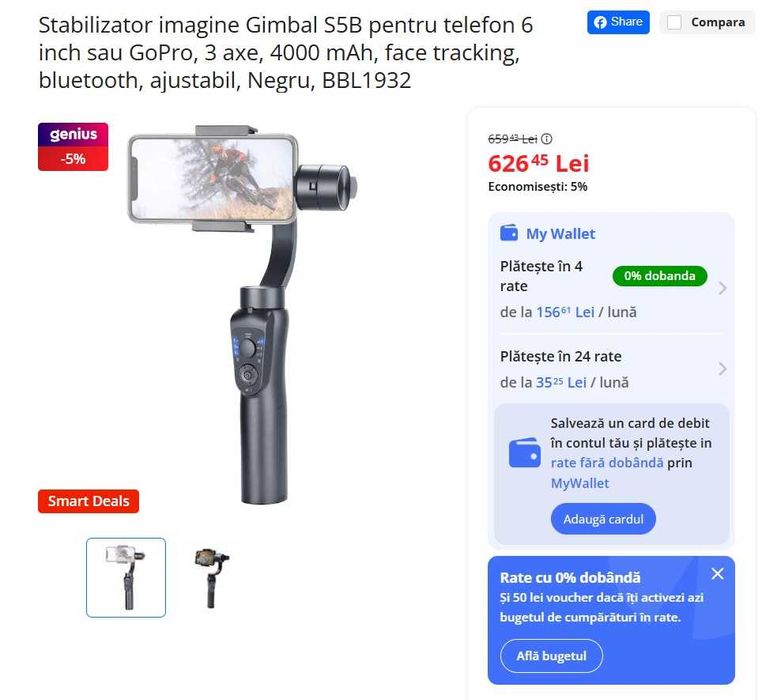Vând gimbal pentru telefon