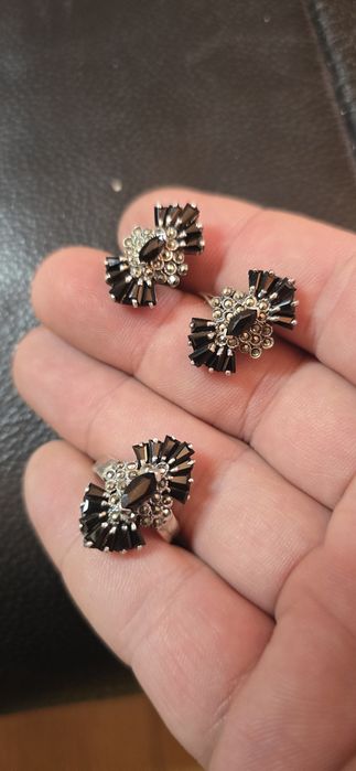 Set inel si cercei argint onix