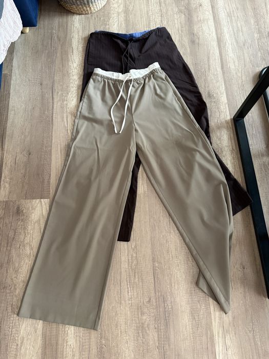 ZARA панталон зелен каки широк wide leg