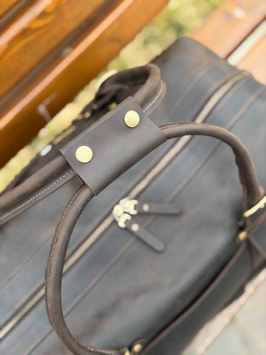 Geantă de călătorie din piele naturală. Duffel Bag. Leather Weekender