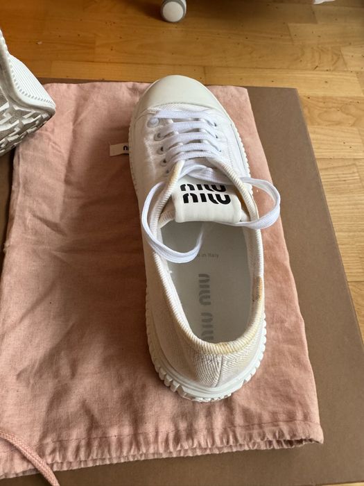 Sneakers Gabardine – Platformă Albă