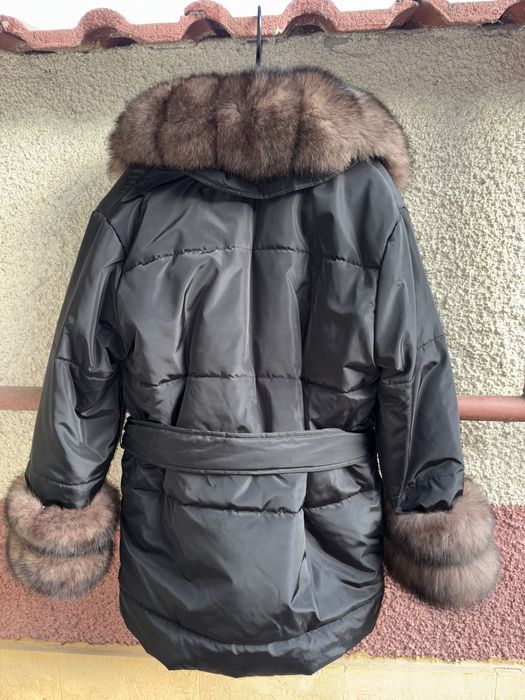Geaca de fas NOUA cu blana de vulpe