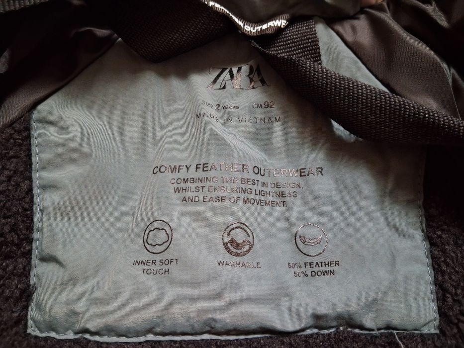 Ново зимно яке Zara с пух, размер 92 см