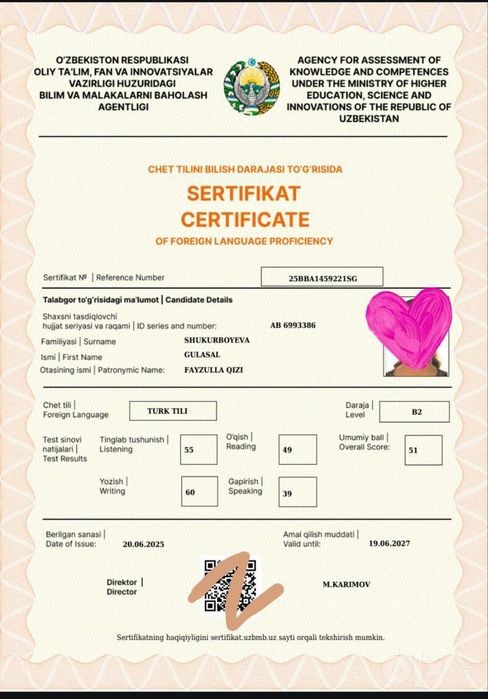 Türk Tili guruhlariga qabul