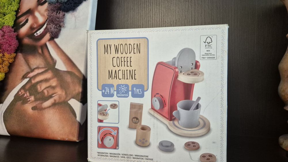 Masina de cafe lemn copii