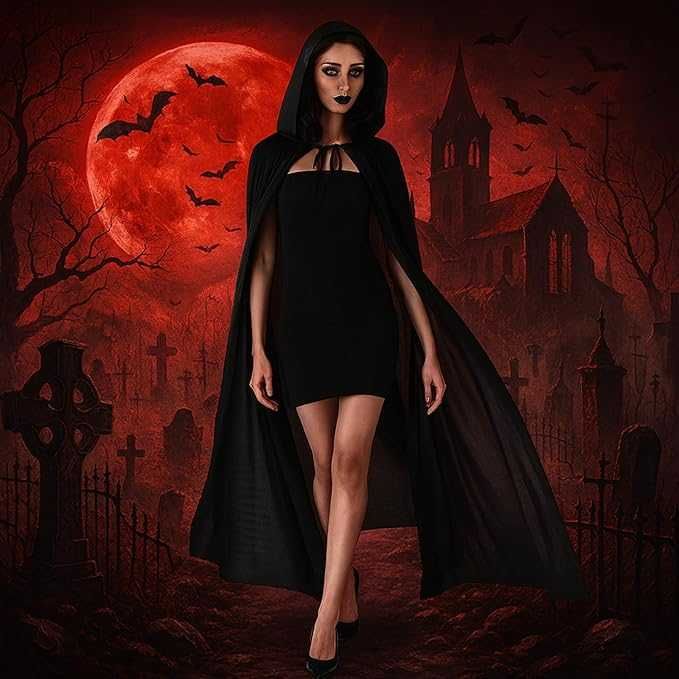 Pelerina/ costum Halloween PREMIUM, BLACK, REDUS de la 150RON