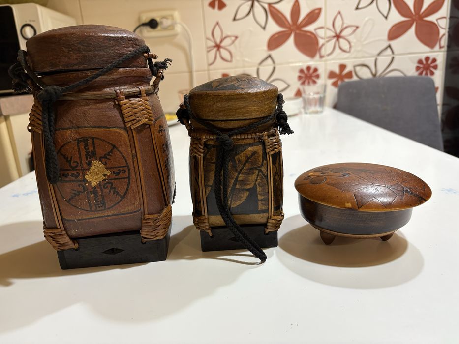 Set cutii artizanale din lemn – Asia – lucrate manual, decorative