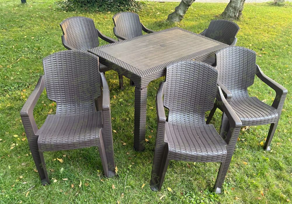 ПРОМО Комплект маса с 6бр столове ГОЛФ Ратан