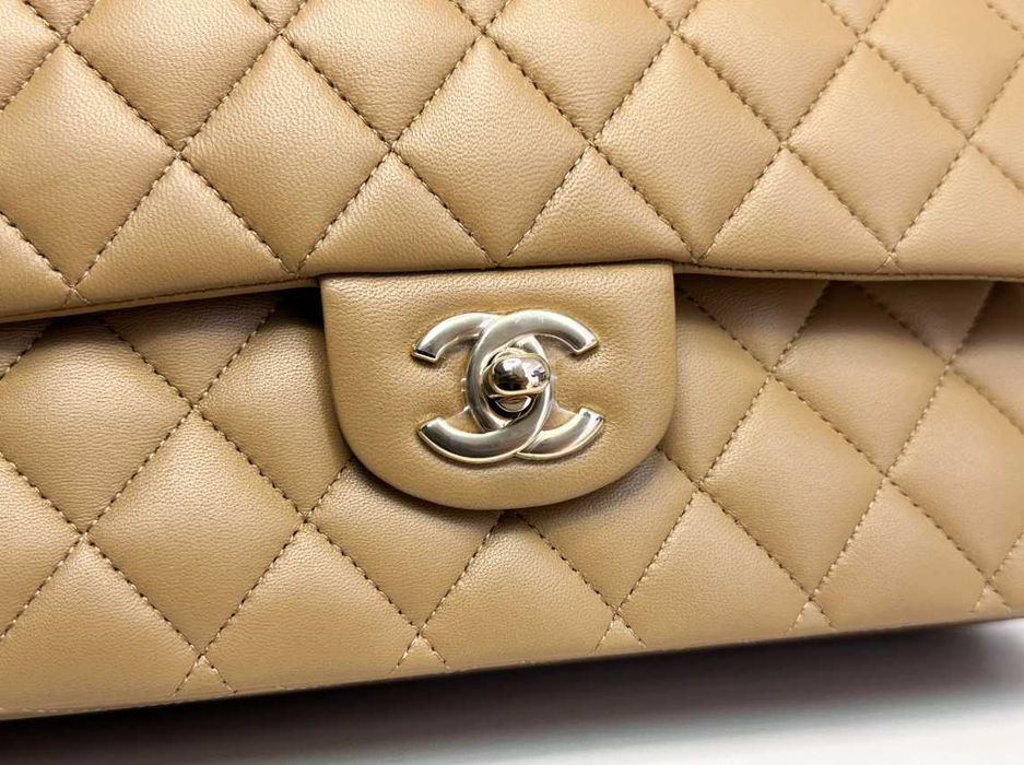 Geantă Chanel din Piele Bej, Poseta Chanel din Piele Crem