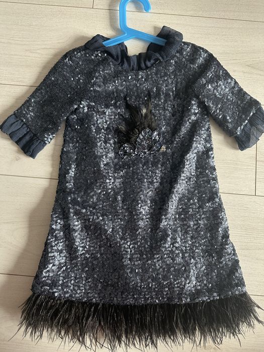 Eirene детска синя рокля пайети и пера