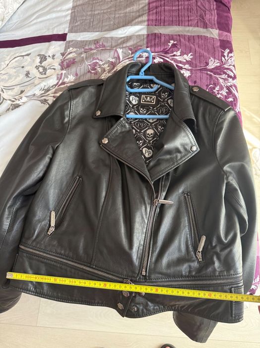 Geaca din piele naturala imitatie Philipp Plein